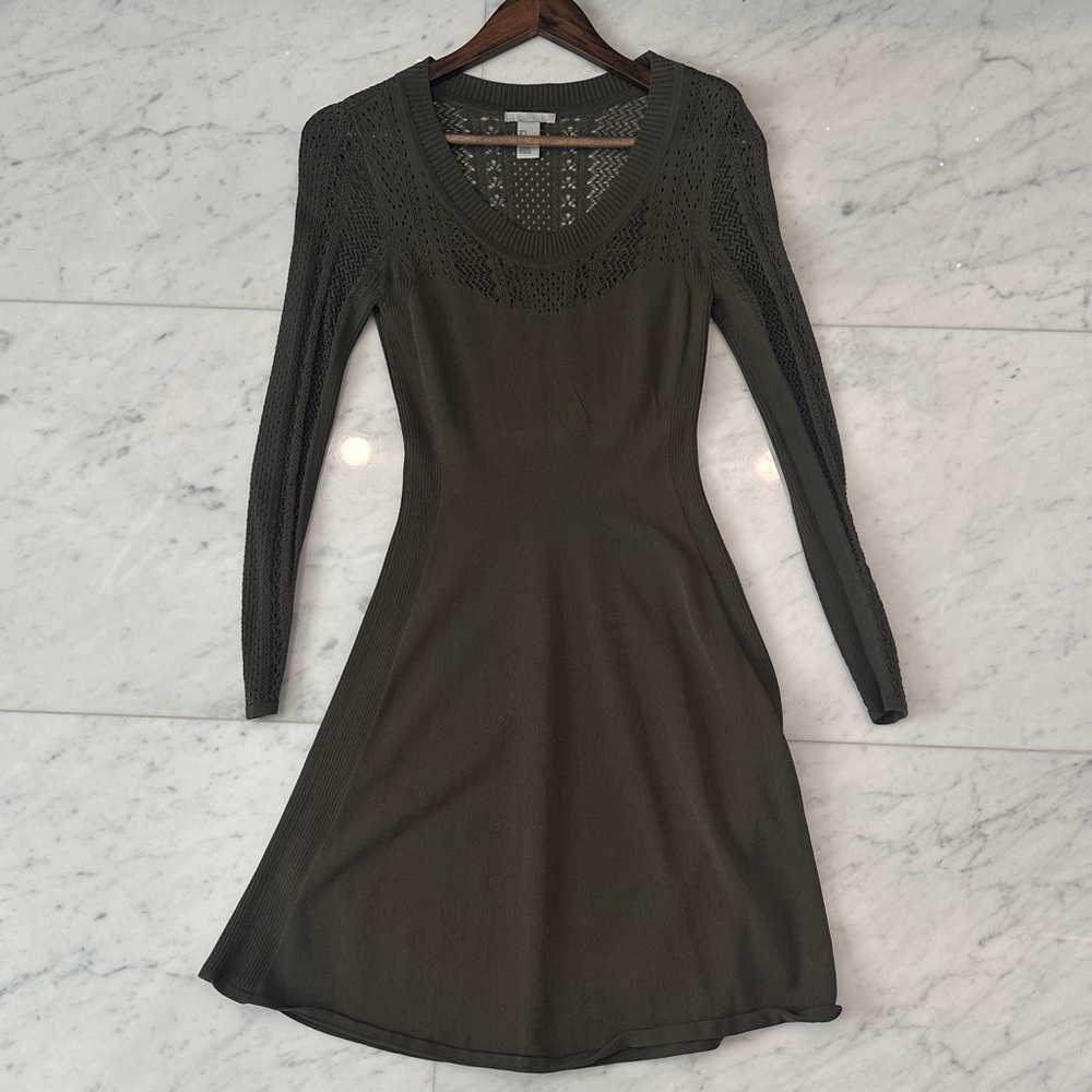 H&M Olive Long Sleeve Dress